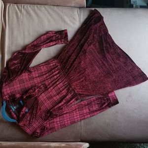 Modcloth Adored in Bordeaux Velvet Tie-neck dress size M